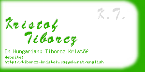 kristof tiborcz business card